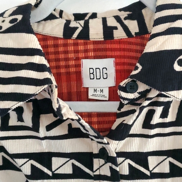 Urban Outfitters Bohemian courderoy mushroom button down shirt size medium - Picture 3 of 6
